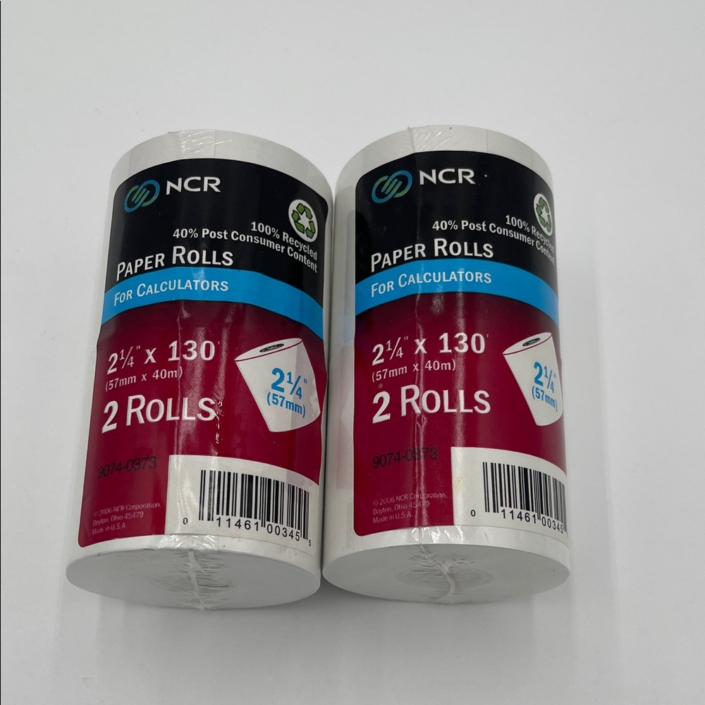 White Paper Rolls for Calculators - 2 Pack of 2 Rolls